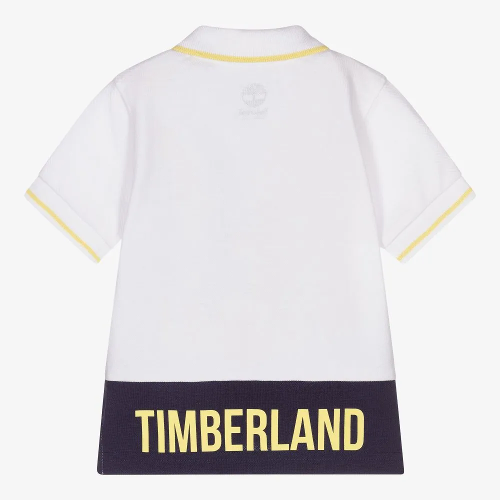 Boys White Cotton Polo Shirt
