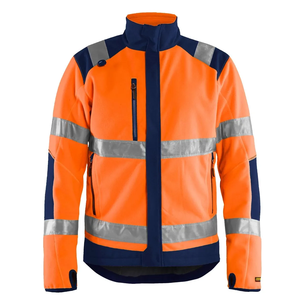 High Vis Windproof Fleece Jacket 4888 High Vis Oranje/Marineblauw - Bl&#x